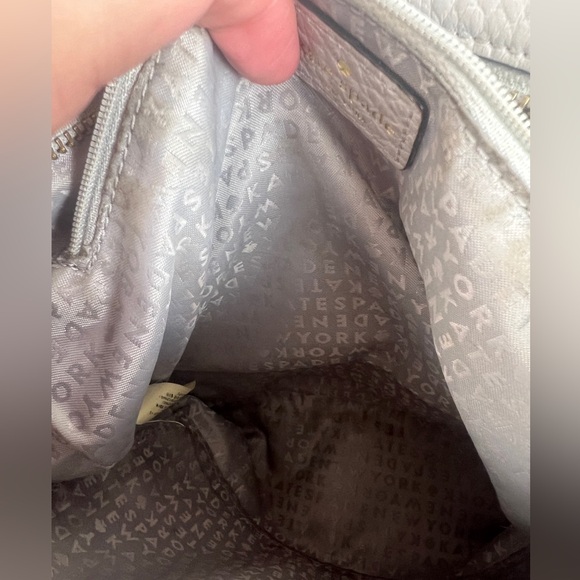 Kate Spade grey/silver pebble leather crossbody with adjustable strap - Picture 10 of 16